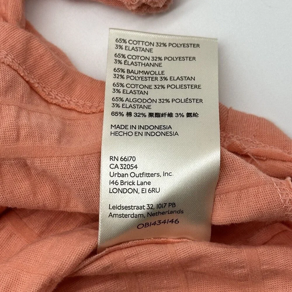 Free People Sugar Cube Women's Size Small Burnt Coral Pink V-Neck Ruched Top NWT - Picture 8 of 13